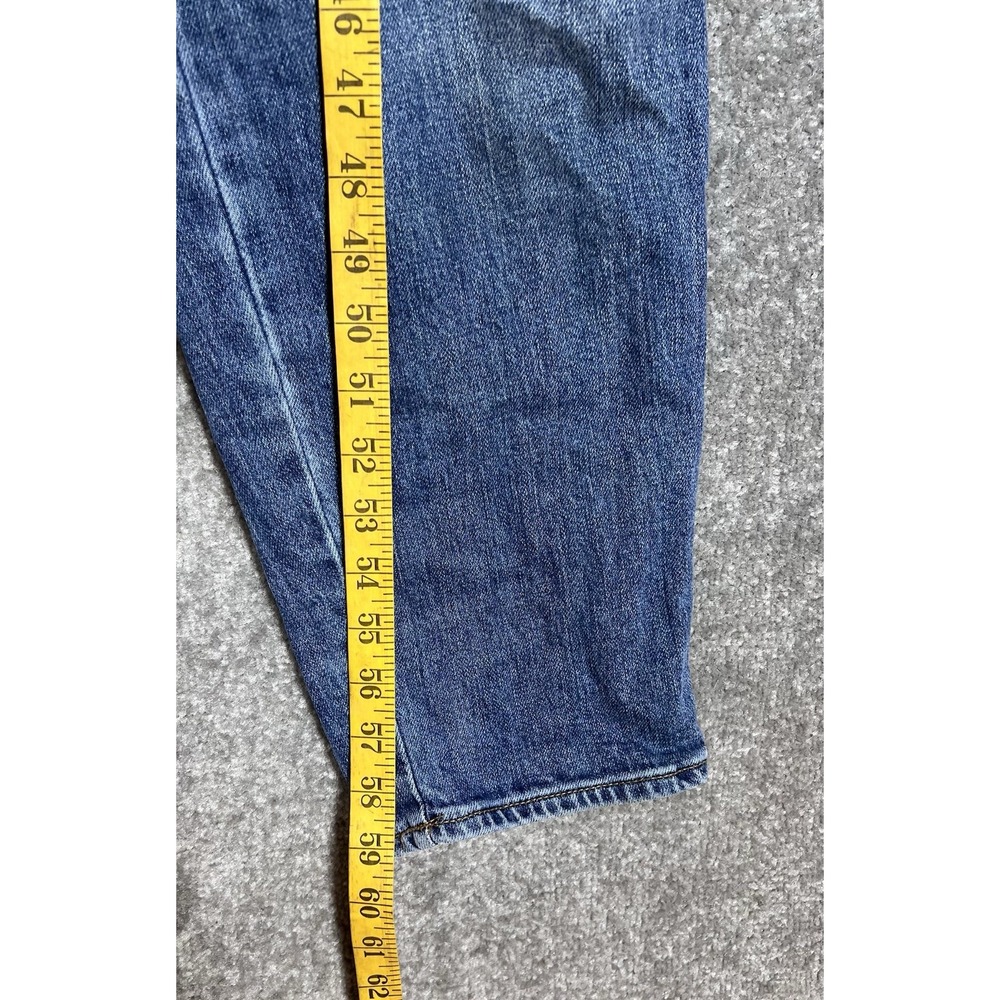Old Navy Denim Bib Overalls Womens Size 18 Blue Stretch Pockets Tapered Leg - Picture 10 of 10